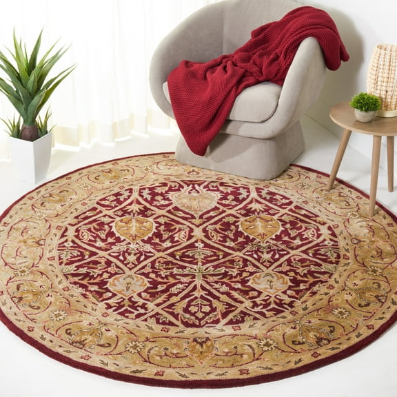 SAFAVIEH Persian Legend Adrian Oriental Area Rug, Red/Gold, 6' x 6' Round