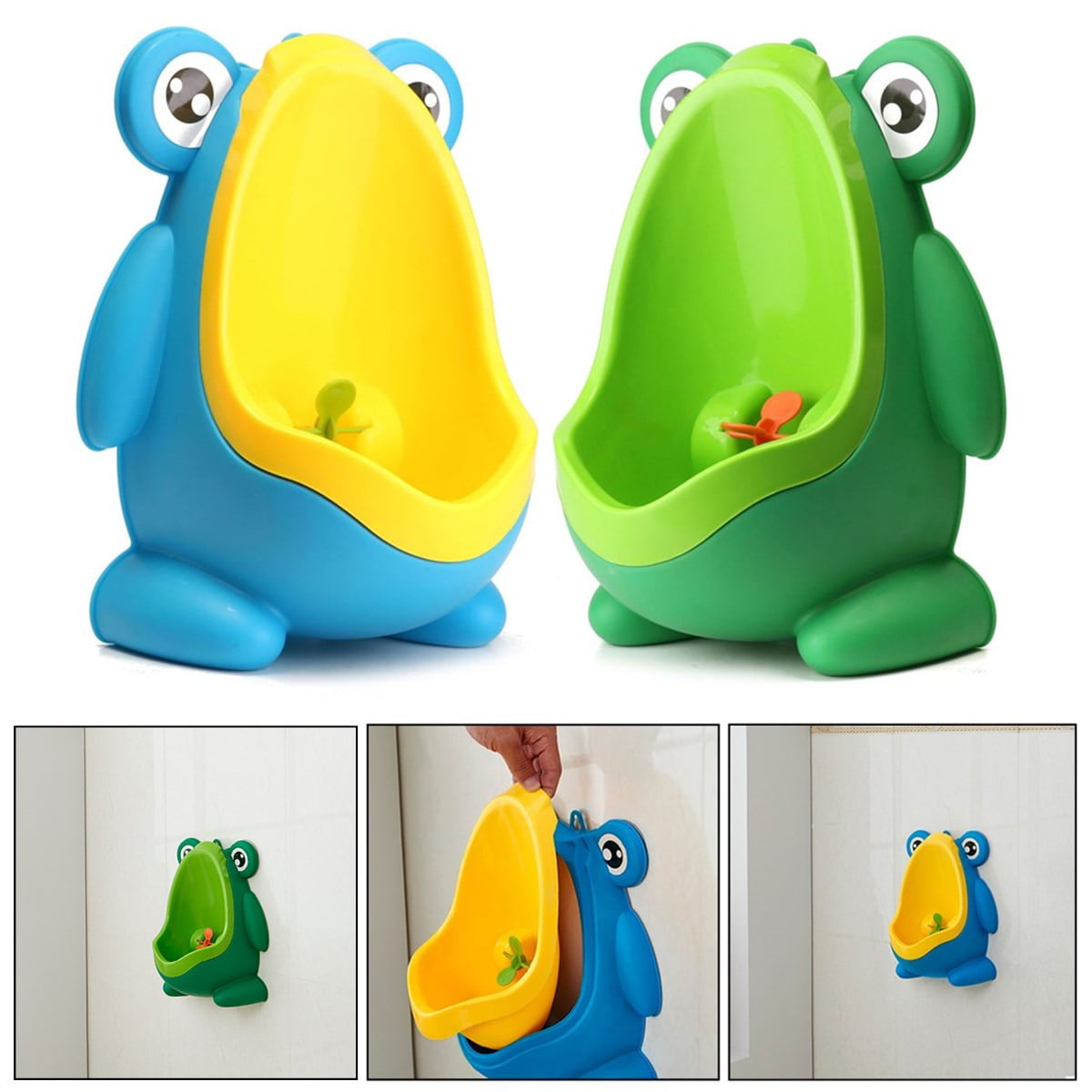Frog Potty Bathroom Toddler Toilet Training Urinal For Boys Children Kids Baby  Pee Trainer with Funny Aiming Target, Suction Cup Sucker, Large Capacity -  Walmart.com