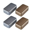 thumbnail image 1 of Caja de metal universal para negocios, 4 unidades, para té, hojalata, cuadrada, sellada, minilata portátil para viajes en casa (dorada y plateada, 2 unidades cada una), 1 of 7