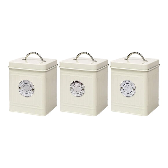 3x Kitchen Counter Canister Set Kitchen Utensils Square Case 11.5x11.5x14cm Food