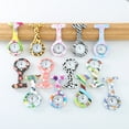 thumbnail image 2 of Nurse Watch Round Dial Numerals Silicone Electroplating Stylish Nurses Brooch Watch for Hospital, 2 of 7