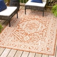 thumbnail image 3 of JONATHAN Y SANTA MONICA 5 x 8 Area Rug, Sinjuri Medallion Textured Weave - Teal Blue/Gray, SMB101C-5, 3 of 8