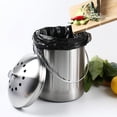 thumbnail image 2 of Odorless Stainless Steel Compost Bucket for Kitchen - Kitchen Compost Bin - Includes Spare Charcoal Filters，30*18cm, 2 of 4