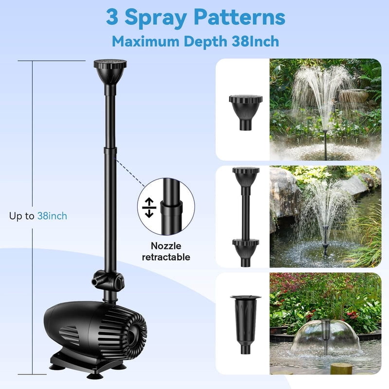 POPOSOAP 55W 480GPH Solar Water Pump Kit with 17ft Max Lift
