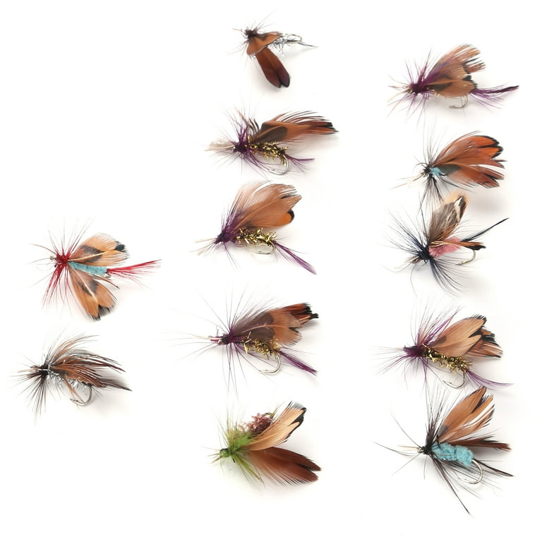 DOACT Fly Lure,Fishing Accessory,12 Pcs Fly Fishing Lure Simulation Moth  Butterflies Water Flying Bait Fishing Tool