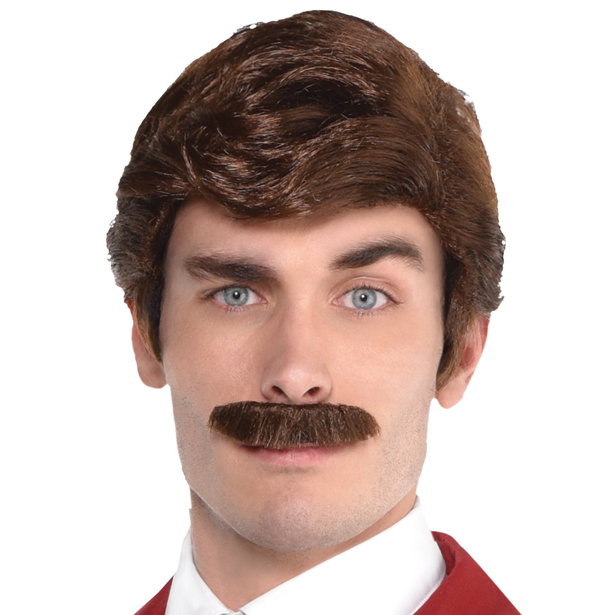 Party City Ron Burgundy Wig and Moustache Halloween Costume Accessory ...