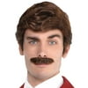 Party City Ron Burgundy Wig and Moustache Halloween Costume Accessory for Adults, Anchorman, Standard Size