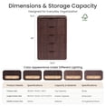 thumbnail image 7 of Hvoonc 5 Drawer Dressers for Bedroom, 46" Tall Chest of Drawers with Faux Marble Top for Living Room Storage, Walnut Brown, 7 of 7