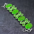 thumbnail image 2 of Natural Green Turquoise,Peridot Gemstone 925 Sterling Silver Bracelet 8", 2 of 2