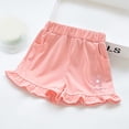 thumbnail image 2 of Wxirdiow Youth Basketball Shorts Baby Girls Ruffle Shorts Toddler Cotton Dance Shorts Soft Summer Clothes Red Size,5-6 Years, 2 of 3