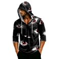 thumbnail image 5 of IAJDKMEK Men's Hoodie Halloween Shirt Tee - 3/4 Sleeve Funny Graphic Pullover, Great for Men's Casual Wear and Party Nights,Black L, 5 of 9