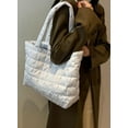 thumbnail image 2 of Kukuzhu Puffer Tote Bag Women Large Quilted Puffy Tote Bag Water-Resistant Down Cotton Padded Shoulder Bag Purse, 2 of 8