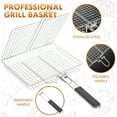thumbnail image 4 of PinkSheep Grill Baskets for Outdoor Grill, Stainless Steel Grilling Basket with Handle for BBQ Vegetables Fish, 4 of 10