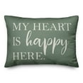 thumbnail image 2 of Creative Products Heart is Happy Here on Green 14x20 Indoor / Outdoor Pillow, 2 of 3