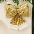 thumbnail image 2 of CuiLiyq Fabric Sequined Christmas Bow Decoration Pendant, Christmas Window Decoration Christmas Indoor Outdoor Decoration Pendant (12.2" x 10.6", Gold), 2 of 3