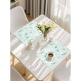 thumbnail image 5 of Green Flower Placemats Set of 4, Watercolor Floral Botanical Line Drawing Print Placemats for Dining Table, Place Mats for Kitchen Tabletop, Waterproof Wipeable Dining Table Mats Set, 5 of 9