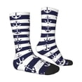 thumbnail image 2 of Goofa Anchors Printed Men's Crew Socks, Soft Durable Breathable Moisture-Wicking with Odor Control Cotton socks, 2 of 9