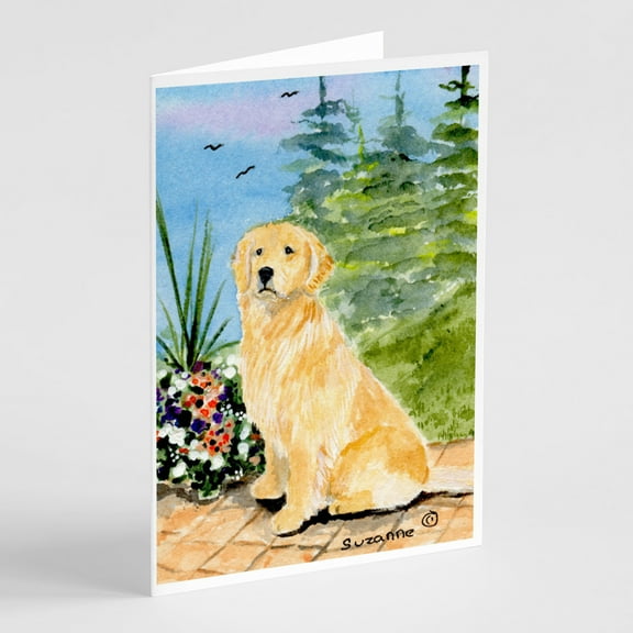 Golden Retriever Greeting Cards and Envelopes Pack of 8