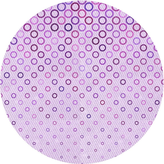 Ahgly Company Indoor Round Patterned Heliotrope Purple Area Rugs, 5' Round