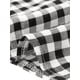 thumbnail image 5 of Blusa de Cuadros para Mujeres con Volantes, Cuello en V, Botones en la Parte Frontal, Manga Larga, Camisa de Cuadros XL Negra, 5 of 6