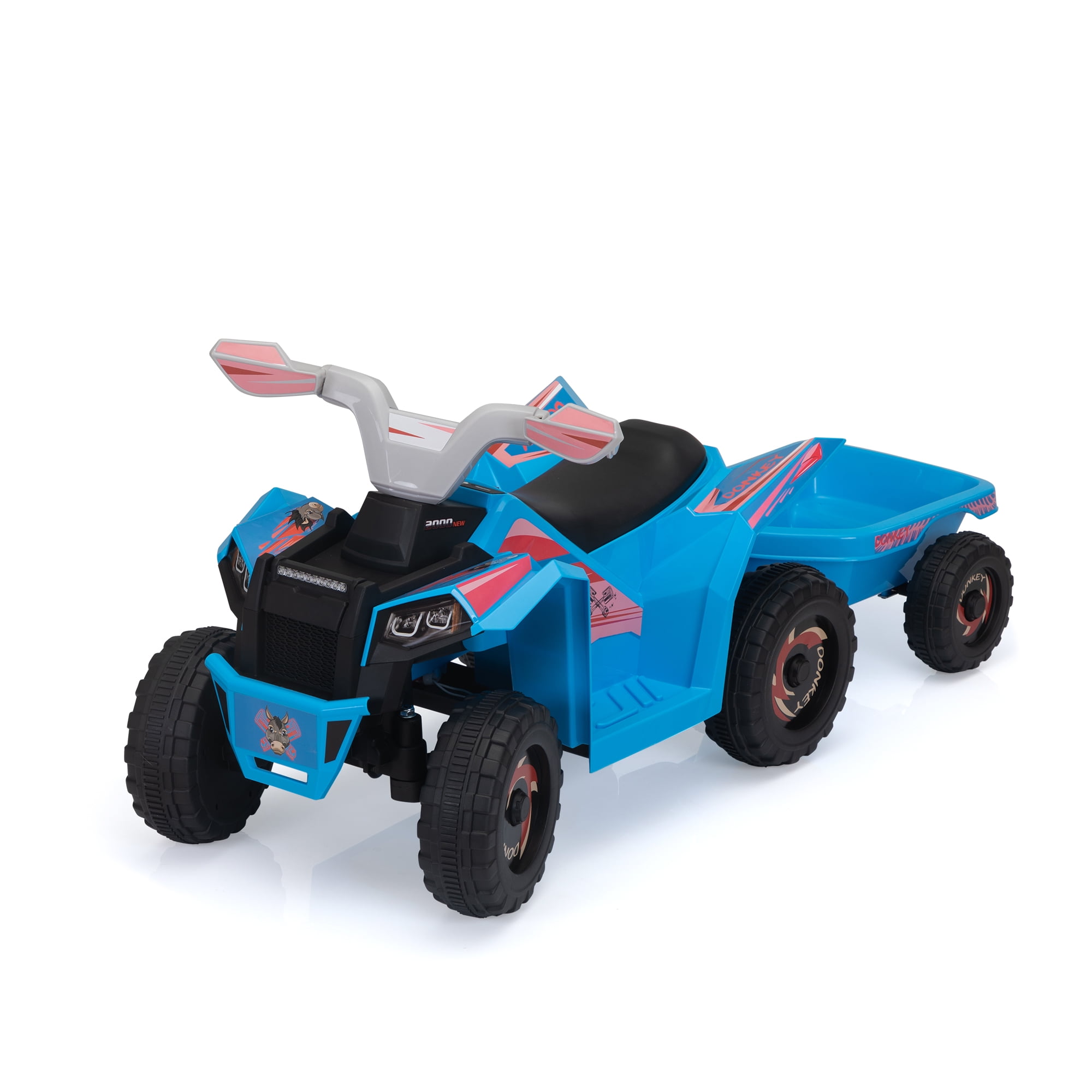 CIPACHO Kids ATV, 6V Battery Powered Electric Vehicle with Trailer, Ride on Car 4 Wheeler Quad for Toddler Boys Girls 18-36 Months, Blue