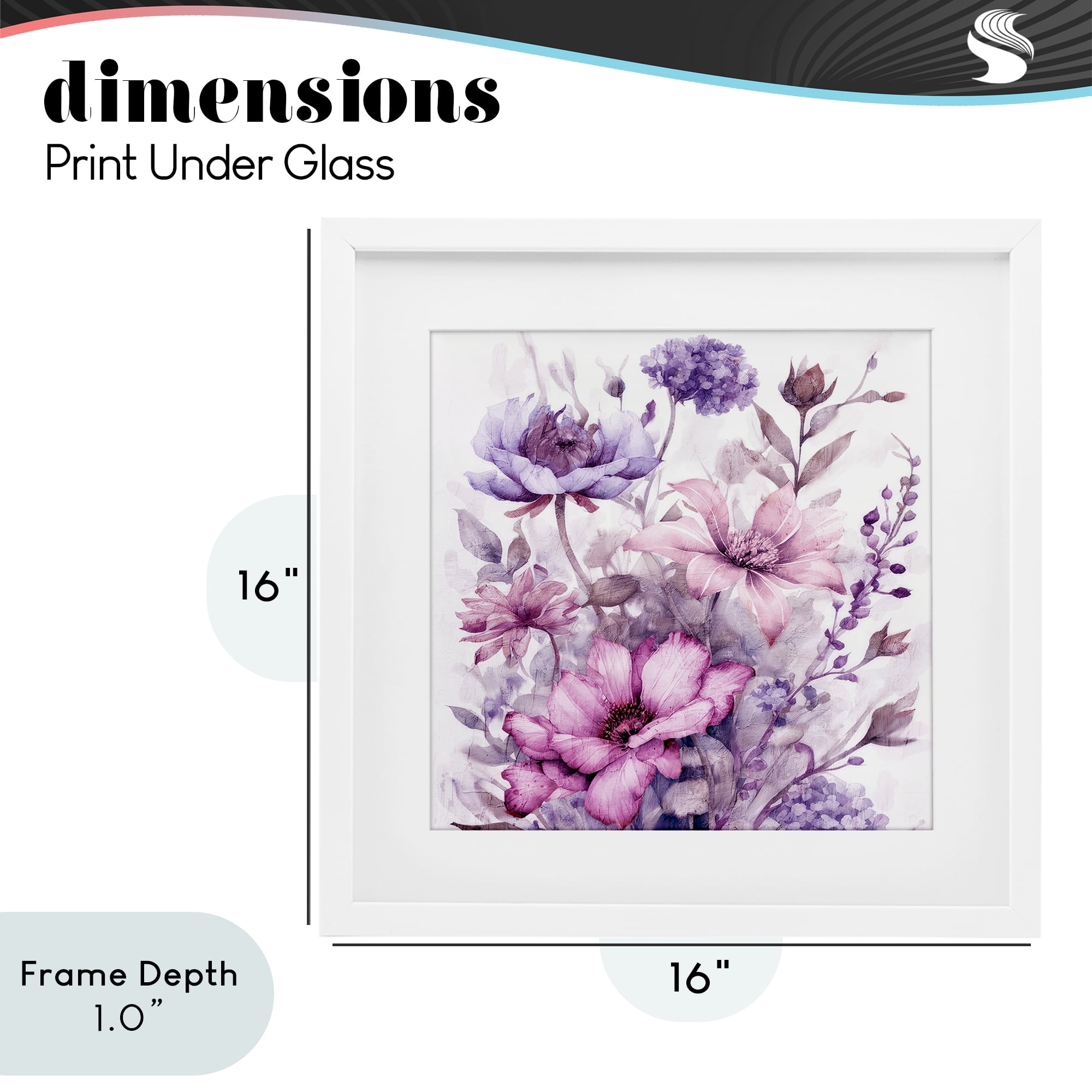 Stupell Industries Purple & Blush Florals White Framed Print Under Glass, design by Kim Allen