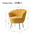 thumbnail image 3 of Seashell Upholstery Armchair Velvet Lounge Barrel Chair Gold Legs Home Living Room Bedroom, 3 of 9