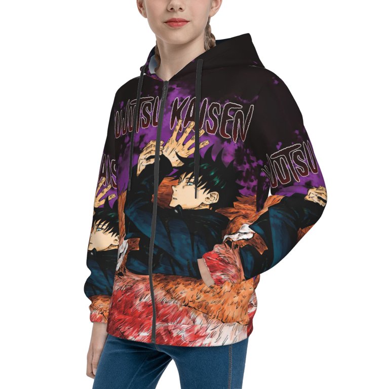 Jujutsu Kaisen Yuji Itadori Teens Boys Girls Zip Up Hoodies 3d