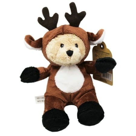 Wee Bears Teddy Bear Wearing a Reindeer Disguise Plush Toy - By Ganz (7in)