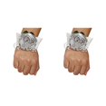 thumbnail image 4 of Cateissary Ramillete de muñeca con rosa encantadora, accesorio hermoso y femenino, ramillete de muñeca con rosa de satén hecho a mano N18 N18 plata 2piezas, 4 of 6