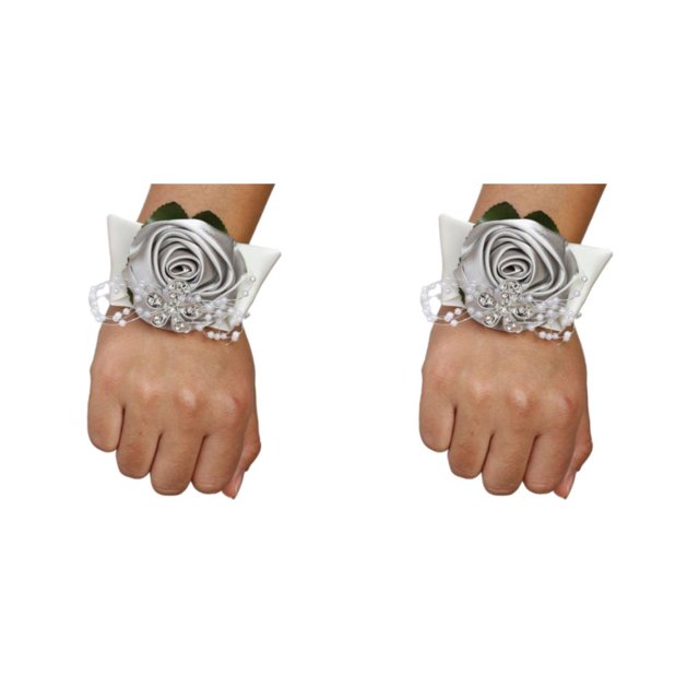 Bewildely Ramillete de muñeca hecho a mano y ligero con flor nupcial decorativa para dama de honor de tela Type1 NO1
