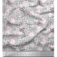 thumbnail image 1 of Soimoi White Cotton Voile Fabric Leopard Animal Skin Decor Fabric Printed Yard 42 Inch Wide, 1 of 3
