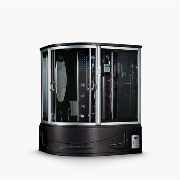 Maya Bath 118 67 x 51 x 88 in. Siena Right Steam Shower, Black