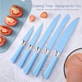 thumbnail image 2 of Kitchen Knife Set, SAYTAY Pink 6PC Stainless Steel Sharp Chef Knife with Acrylic Stand, Diamond Knife Set with Block include Steak Knife, Bread Knife, Fruit Knife for Women Girls (Blue), 2 of 8