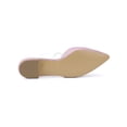 thumbnail image 5 of BLISSFUL STEP Women's Glitter Clear Strap Flat Mules Shoes Pink 7, 5 of 7