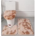 thumbnail image 1 of 3 Piece Bathroom Rug Set Includes Bath Rug, Contour Mat and Toilet Lid Cover, Machine Washable, Super Soft Microfiber & Non Slip Bath Rugs with Rubber Backing Solid (Khaki), 1 of 5