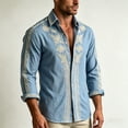 thumbnail image 4 of Mens Long Sleeve Floral Shirts Summer Casual Button Down Dress Shirts Wedding Party Holiday Shirt, 4 of 5