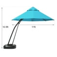 thumbnail image 3 of Gymax 11ft Patio Cantilever Hand Push Offset Hanging Umbrella w/ Wheels Base Turquoise, 3 of 10