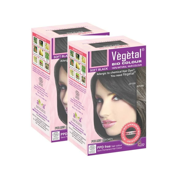 Vegetal Bio Colour  Combo (Pack Of 2) (50g, Soft Black)