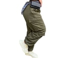 thumbnail image 4 of Seyurigaoka Women Loose Cargo Pants Casual Elastic Solid Color High Waist Basic Harem Trousers with Pockets for Streetwear, 4 of 9