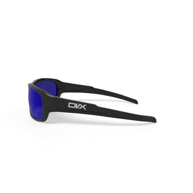 Spoiler Blue Mirror Lens/ Gloss Black Frame Rx-able Sunglasses HSA