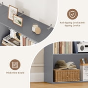 Homfa 6-Tier Gray Bookshelf 70.8 Tall Bookcase Wood Shelving Unit for Office Living Room