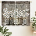 thumbnail image 6 of Farmhouse Floral Kitchen Curtains Daisy Rustic Vintage Flower Inspirational Small Short Cafe Window Curtains Wooden Country Quotes Bathroom Tier Window Treatment Drapes (27.5x39 Inch), 6 of 6