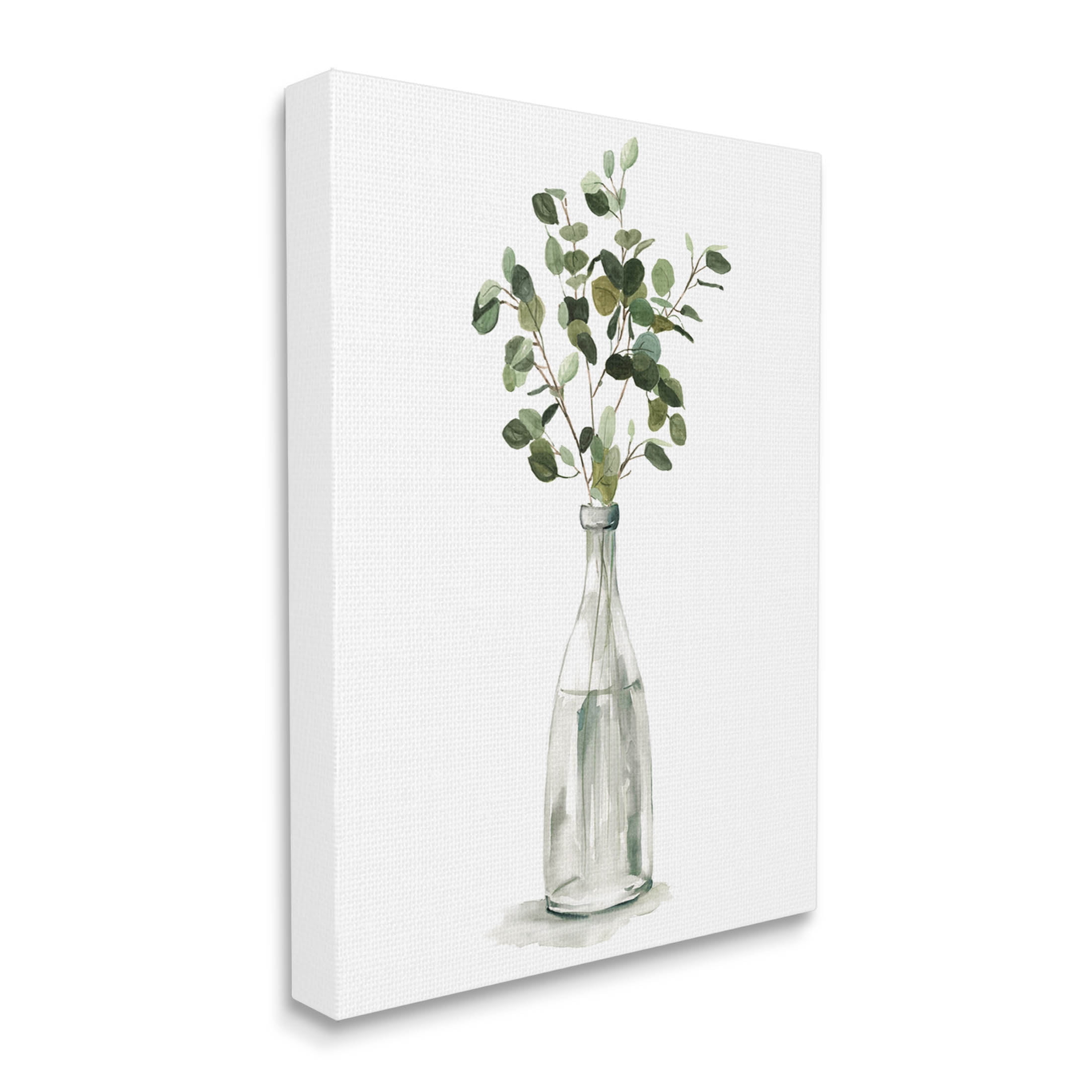 Eucalyptus Herbs Bottle Vase Botanical & Floral Graphic Art Gallery Wrapped Canvas Print Wall Art