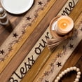 thumbnail image 3 of Western Texas Star Vintage Table Runner - 70 Inch Long Retro Farmhouse Yellow Brown Wooden Cotton and Linen Blended Dress Scarves Farmhouse Table Runner for Kitchen Dining, Coffee Table, 13" x 70", 3 of 8