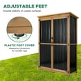 thumbnail image 6 of Outdoor Storage Cabinet Wood & Metal, Storage Shed with Weatherproof Double Lock for Anti-Theft Removable Shelves Adjustable Feet Wooden Floor for Patio, Garden, Backyard, Lawn, 6 of 8