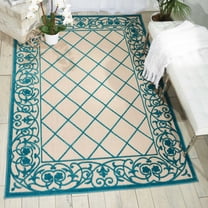 Nourison Aloha Indoor/Outdoor Aqua 3'6" x 5'6" Area Rug, (4x6)