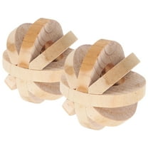 Baluue Guinea Pig Molar Toy Bell Shaped Wooden Chew Treats Beige 2Pcs