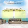 thumbnail image 6 of Outsunny Double-sided Patio Umbrella with Solar Lights, Base, Tilt, Cream, 6 of 9