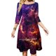 thumbnail image 1 of Vestido de escote cuadrado con forma de galaxia, nuevo vestido elegante de talla grande para mujer, vestido ceñido a la cintura, galaxia, espacio, nebulosa, Vía Láctea, universo, color, geek, nerd, 1 of 6